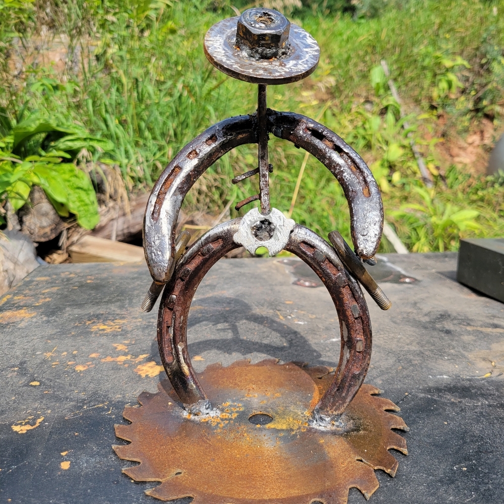 Horseshoe Cowboy Yard Art